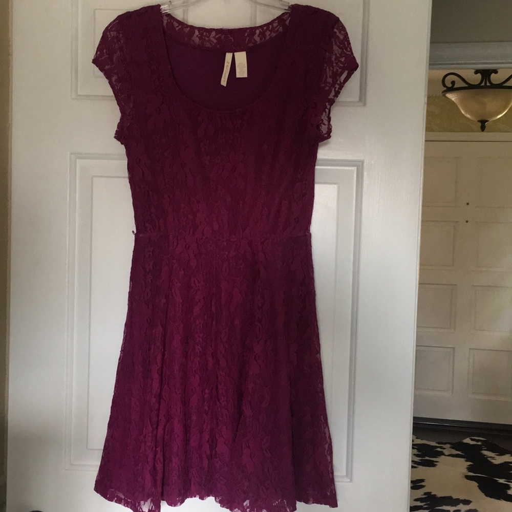 Red Camel Purple Lace Dress